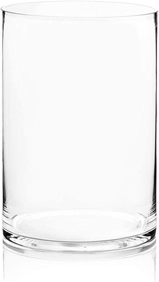 WGV Cylinder Vase, Open Width 8", Height 12", Clear Wide Large Diameter
