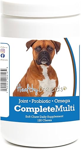 Healthy Breeds Boxer todo en uno Multivitamínico suave masticable 120 unidades