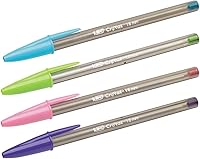 Vista 4 de BIC Cristal Fun - Bolígrafos de punta ancha (0.063 in), paquete de 4 unidades, colores surtidos para escribir