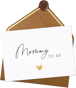 Joli Coon Mommy to be Card with envelope and wax seal - Mother to be cards | Textured design paper, space for a personal message, premium stationery