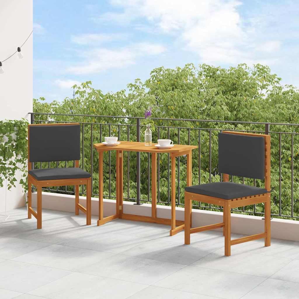 2-Pack Outdoor Acacia Wood Garden Chairs with Cushions 19.7x19.7x35.8 in Brown Modern Patio Loveseat Seating Set for Balcony Backyard and Small Spaces