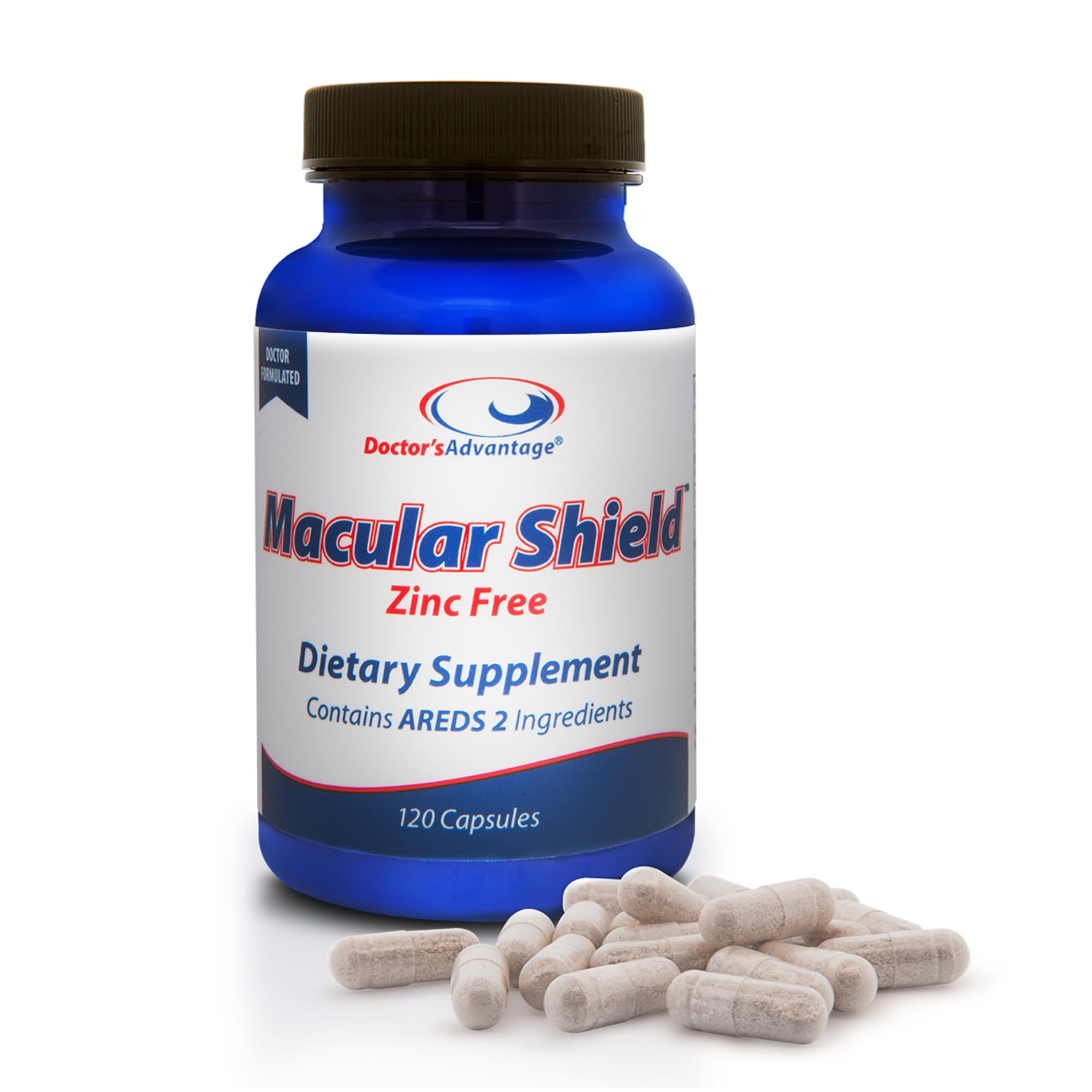 Doctor’s Advantage Zinc-Free Macular Shield Eye Vitamins - 120 Capsules, 30-Day Supply - Lutein and Zeaxanthin Supplements with AREDS-2 Ingredients for Age-Related Eye Support
