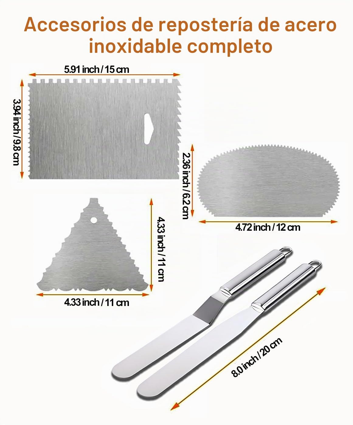 Yizish Plato Giratorio para Tartas 30cm Aluminio & 2 Espátulas Acero & 3 Herramientas Glaseado Kit Decoración Pasteles Para Tartas, Cupcakes y Magdalenas
