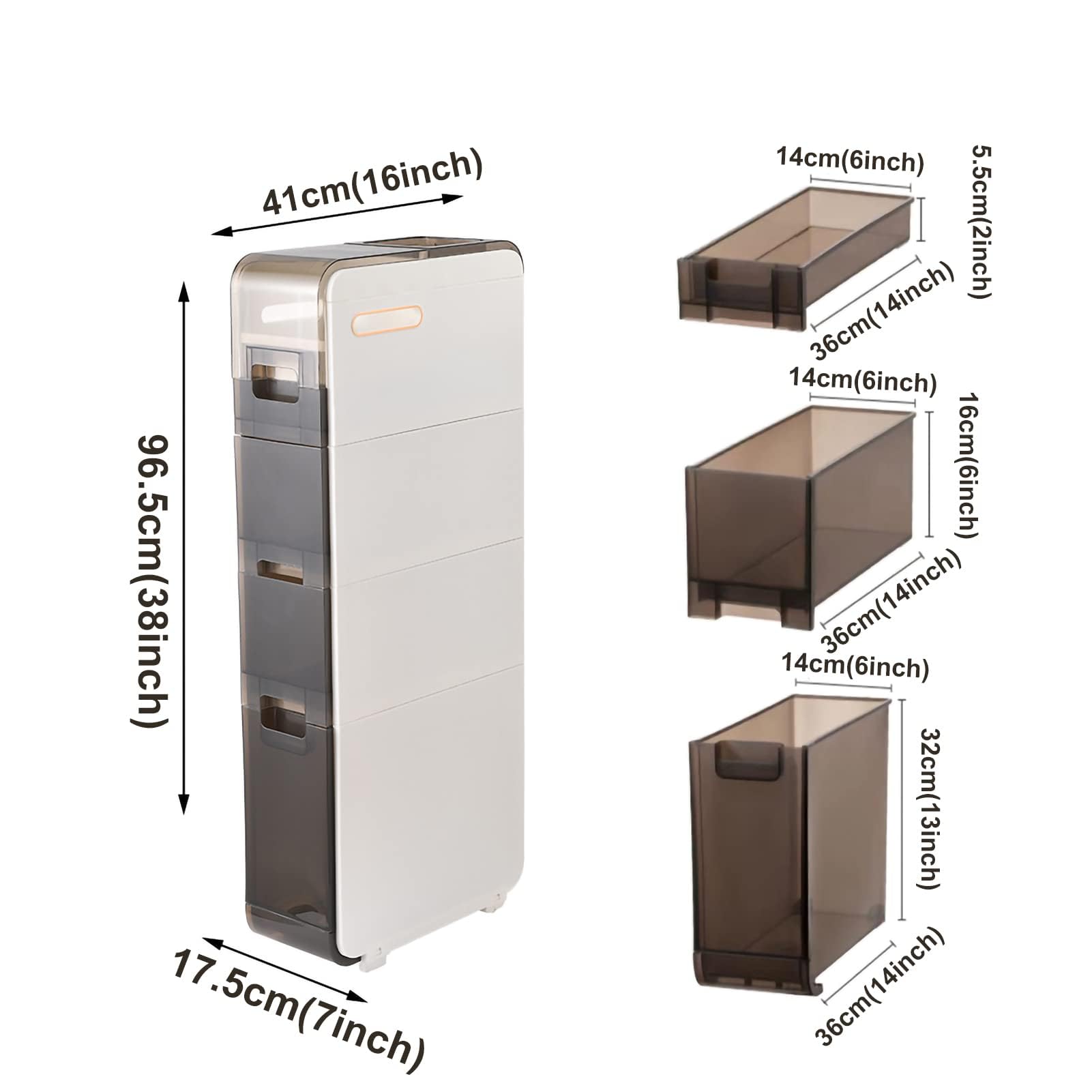 Gabinete de Almacenamiento de baño pequeño de 3/4 Niveles, Gran Capacidad, Torre Estrecha, Alta y Delgada, Organizador de Almacenamiento de Papel higiénico para baño pequeño, Inodoro