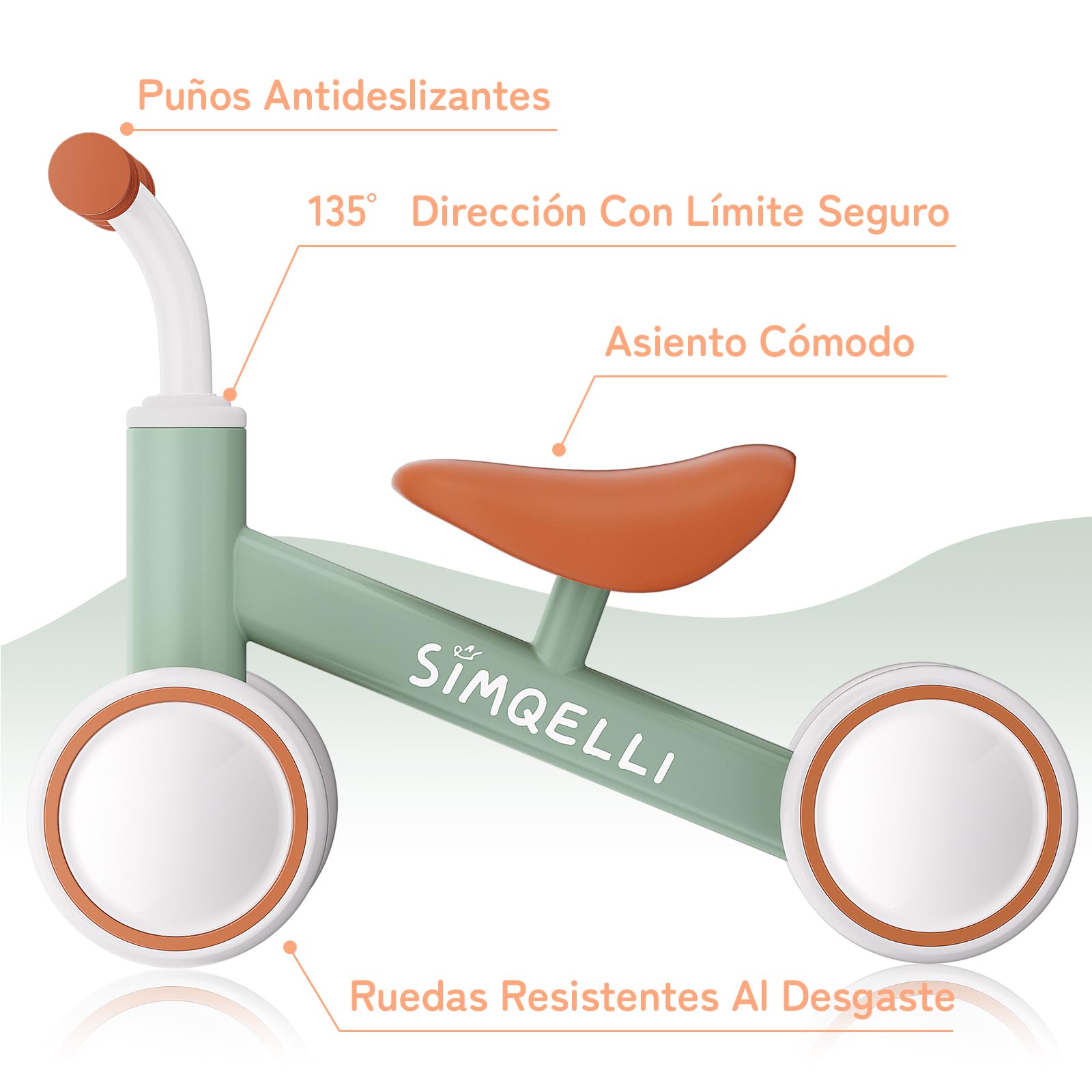 Bicicleta de Equilibrio para Niños de 1 Año, Correpasillos Bebé Juguetes Niños de 10 a 24 Meses, Primera Bicicleta sin Pedal con 4 Ruedas, Bici Equilibrio Cumpleaños