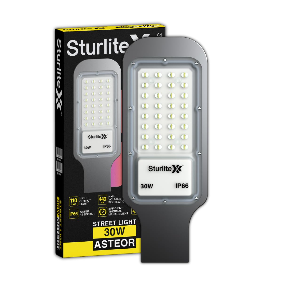 Sponsored Ad - Asteor 30W LED Street Light| Cool White 6500K Color Temperature LED Street Lamp| IP66 Waterproof Surge Protection Focus Light for Garage, Parking, Garden, Playground & Sidewalks - (Pack of 1)