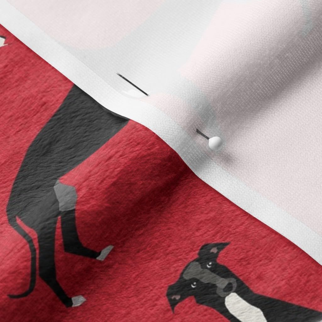 Spoonflower Fabric - Greyhound Black Pet Quilt Coordinate Nursery Dogs Greyhounds Portrait Printed on Minky Fabric by The Yard - Sewing Baby Blankets Quilt Backing Plush