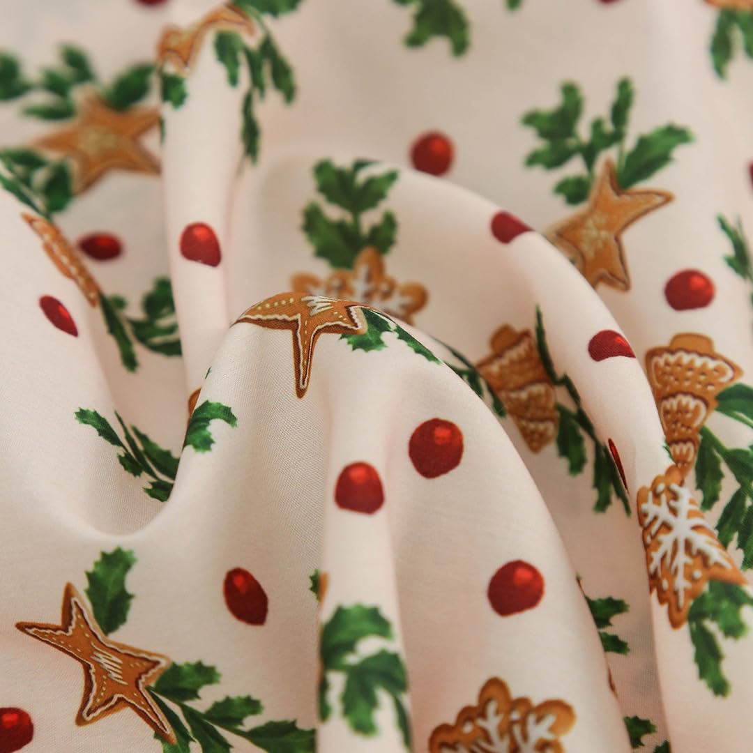 Telas de Navidad con diseños navideños, estilo navideño, tela por metros, patrón de dibujos animados navideños, tela decorativa, tela para disfraces, para coser, manualidades, costura, tela