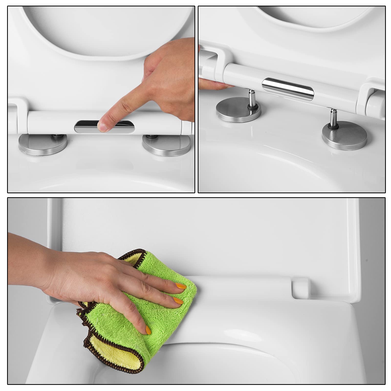 Buy eSituro Square Toilet Seat,Soft Close Quick Release Toilet Seat