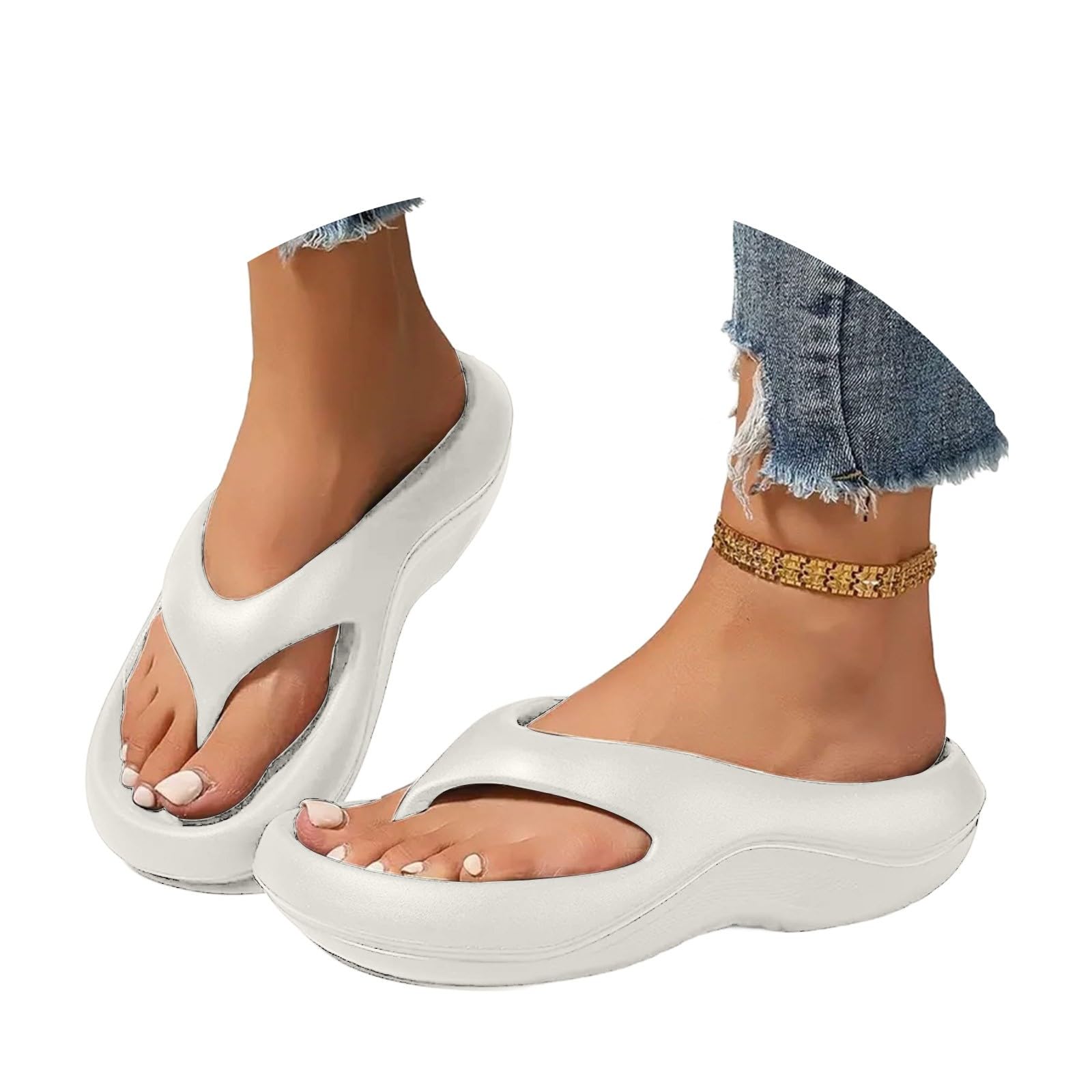 Chanclas mujer verano mar - Chanclas mujer con cuña para playa zapatillas bajas clip dedos slippers goma ligera zapatillas antideslizantes cómodas y resistentes sandalias unisex de interior y exterior