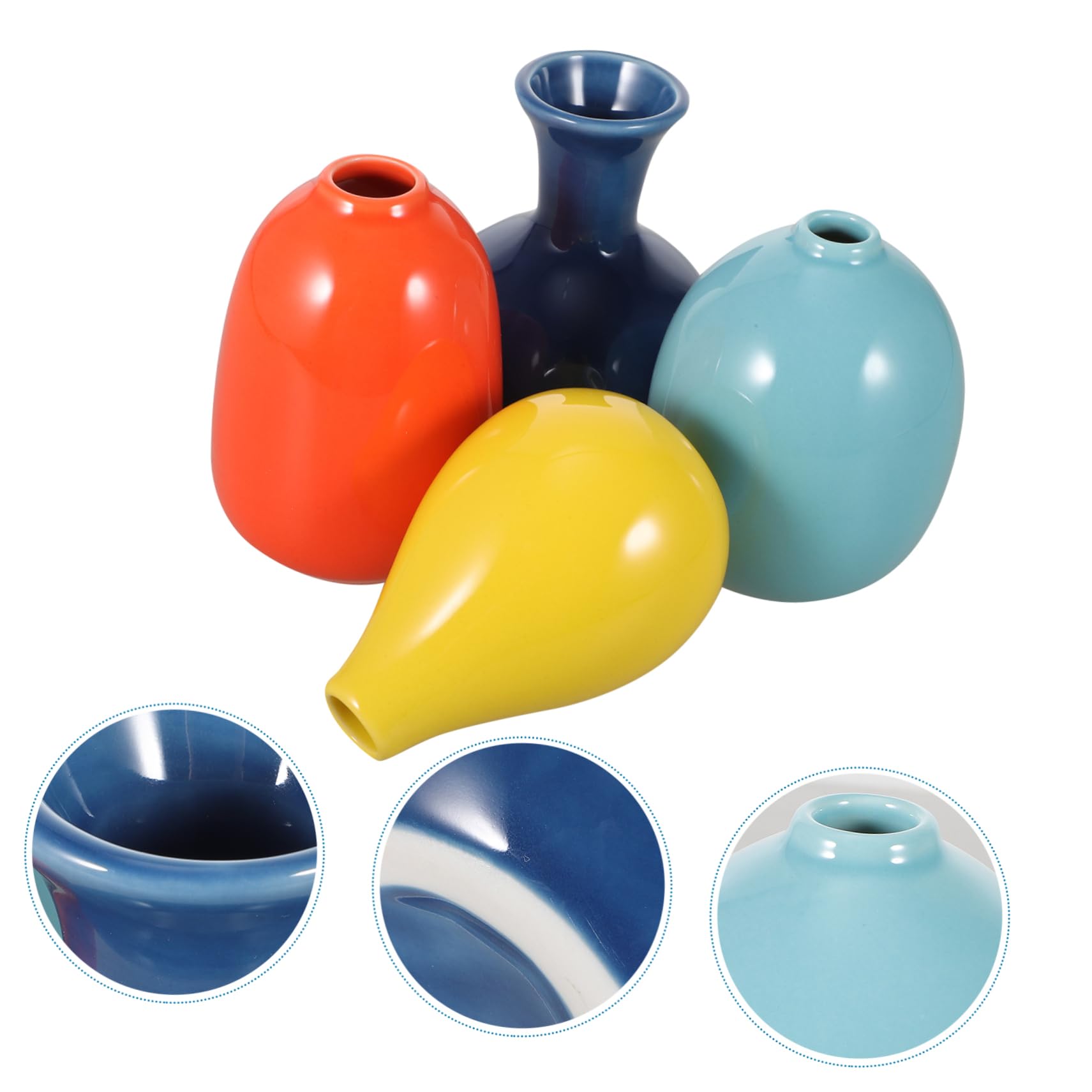 PRETYZOOM 4 Vasi in Ceramica Moderni per Fiori Secchi, Eleganti, Sicuri e Creativi, Decorazione Tavolo e Libreria per Casa e Ufficio