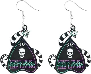 Halloween Earrings Betelgeuse Inspired Earrings for Women Fans for Women Men Fans,Skull Tombstone Coffin Sandworm Earrings Dangle Betelgeuse Merch Accessories for Party Costume Decor