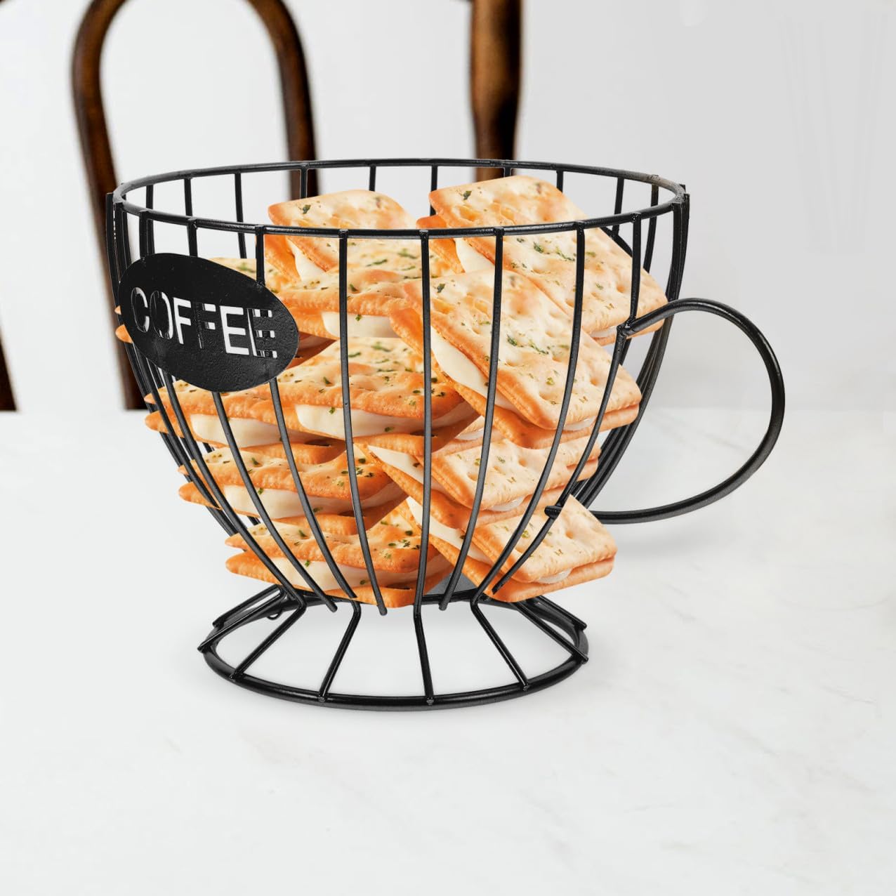 Holder Coffee Pod Storage Stand Iron Fruit Holder Snack Basket for Home Office