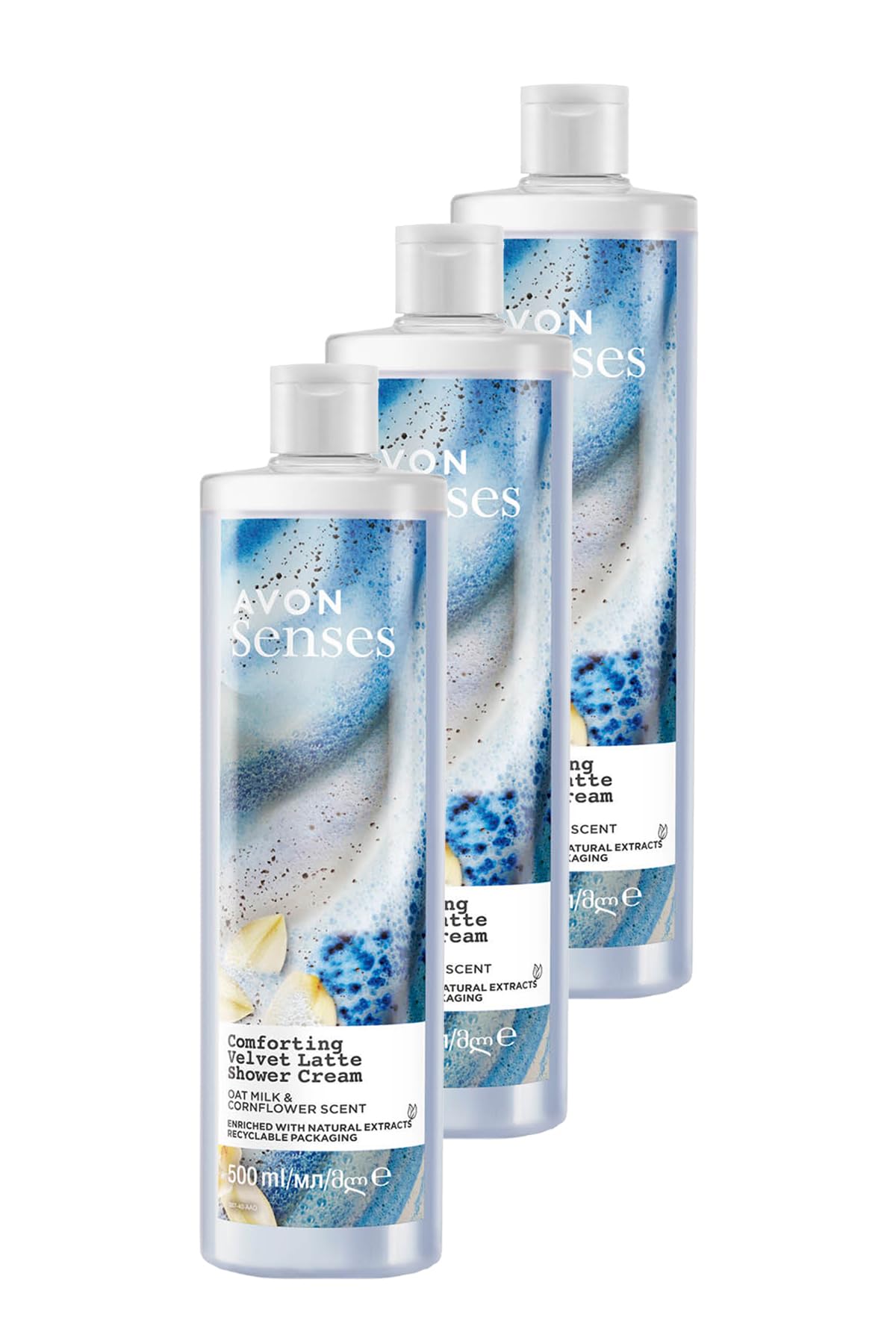 Avon Senses Rahatlatıcı Yulaf Sütü ve Peygamber Çiçeği Duş Kremi 500 Ml. Üçlü Set