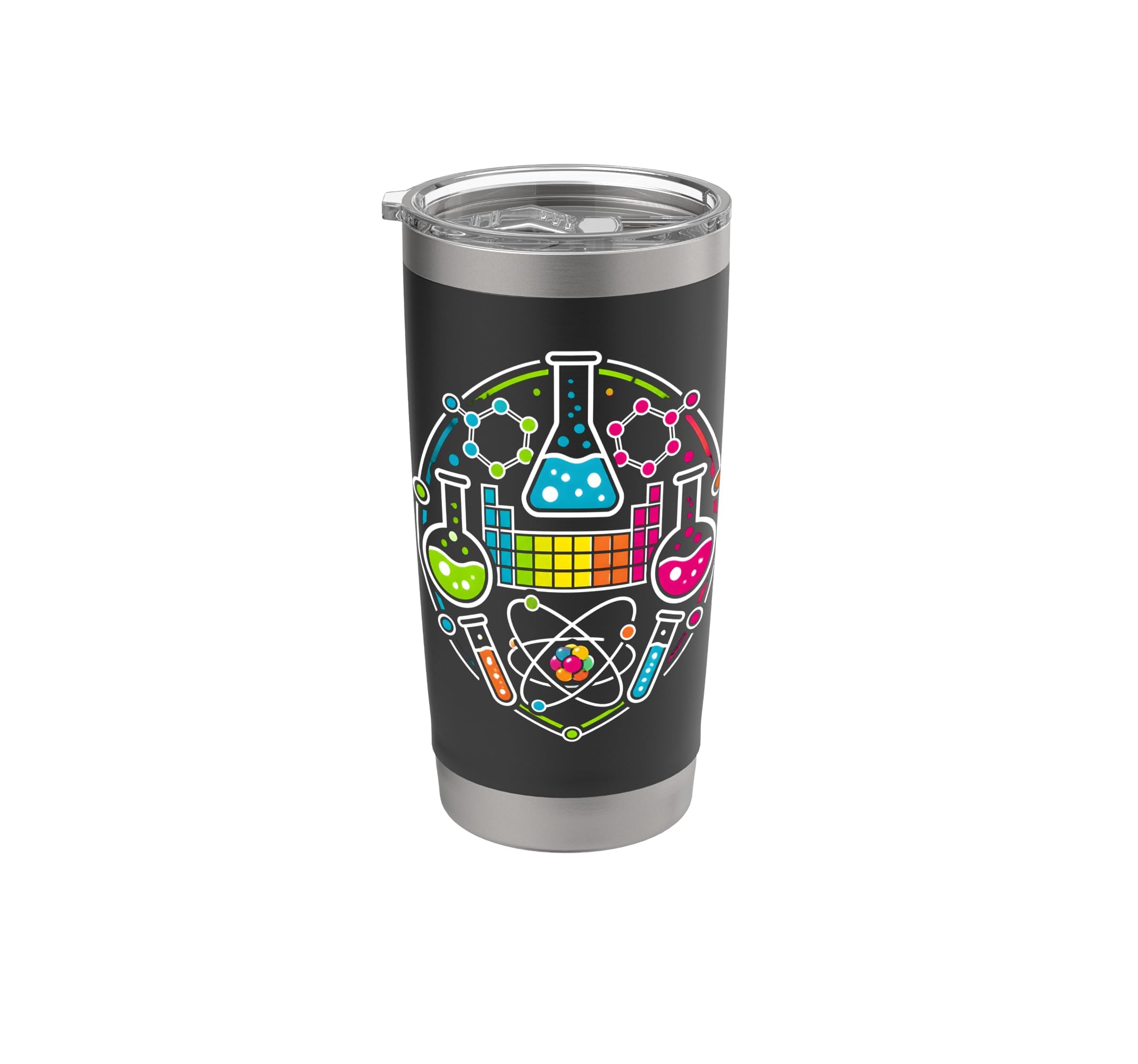 Vintage Periodic Table Chemistry Illustration Stainless Steel Insulated Tumbler Black 20 Ounces
