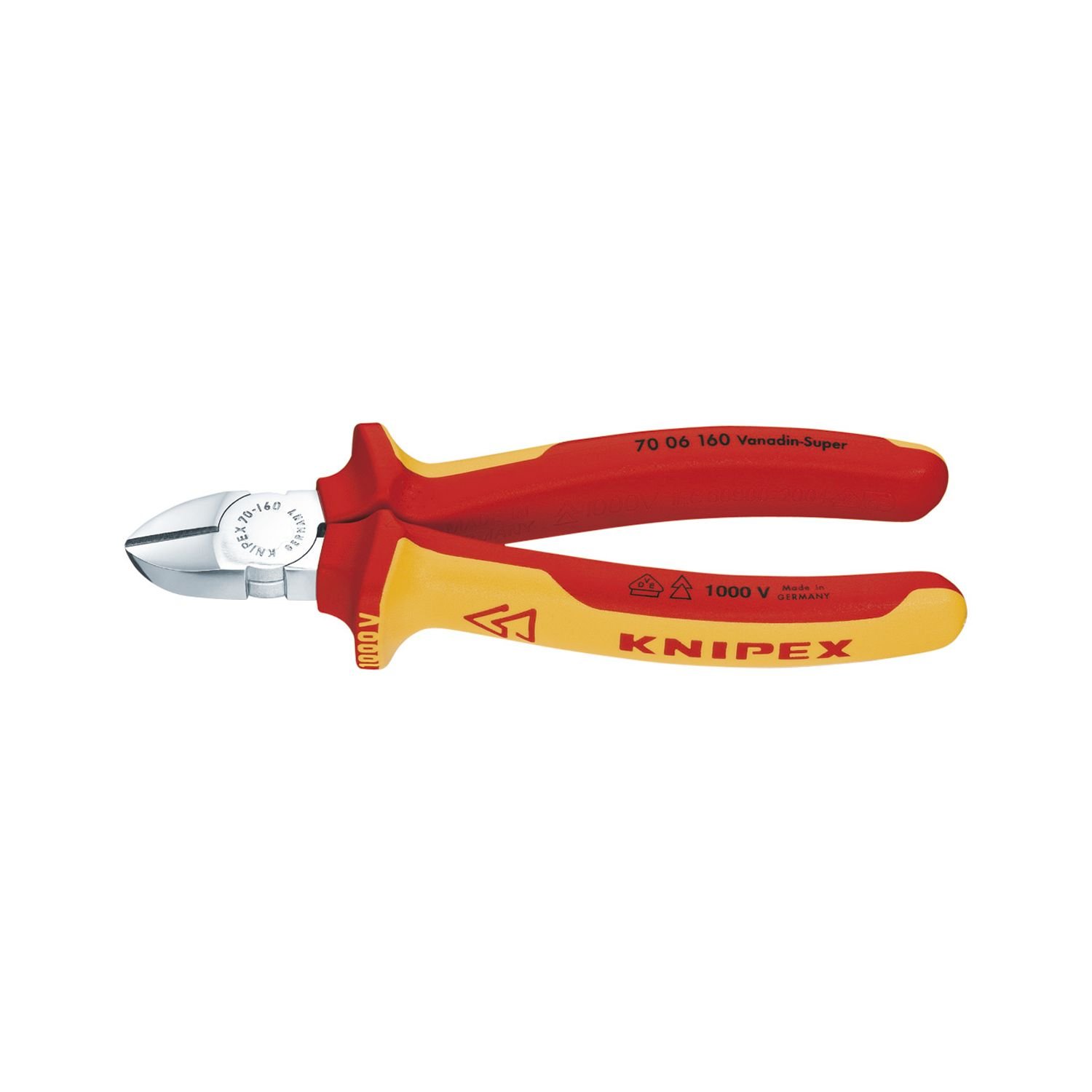 70 06 125 Diagonal Cutter 4,92" with soft handle chrome plated/VDE-tested