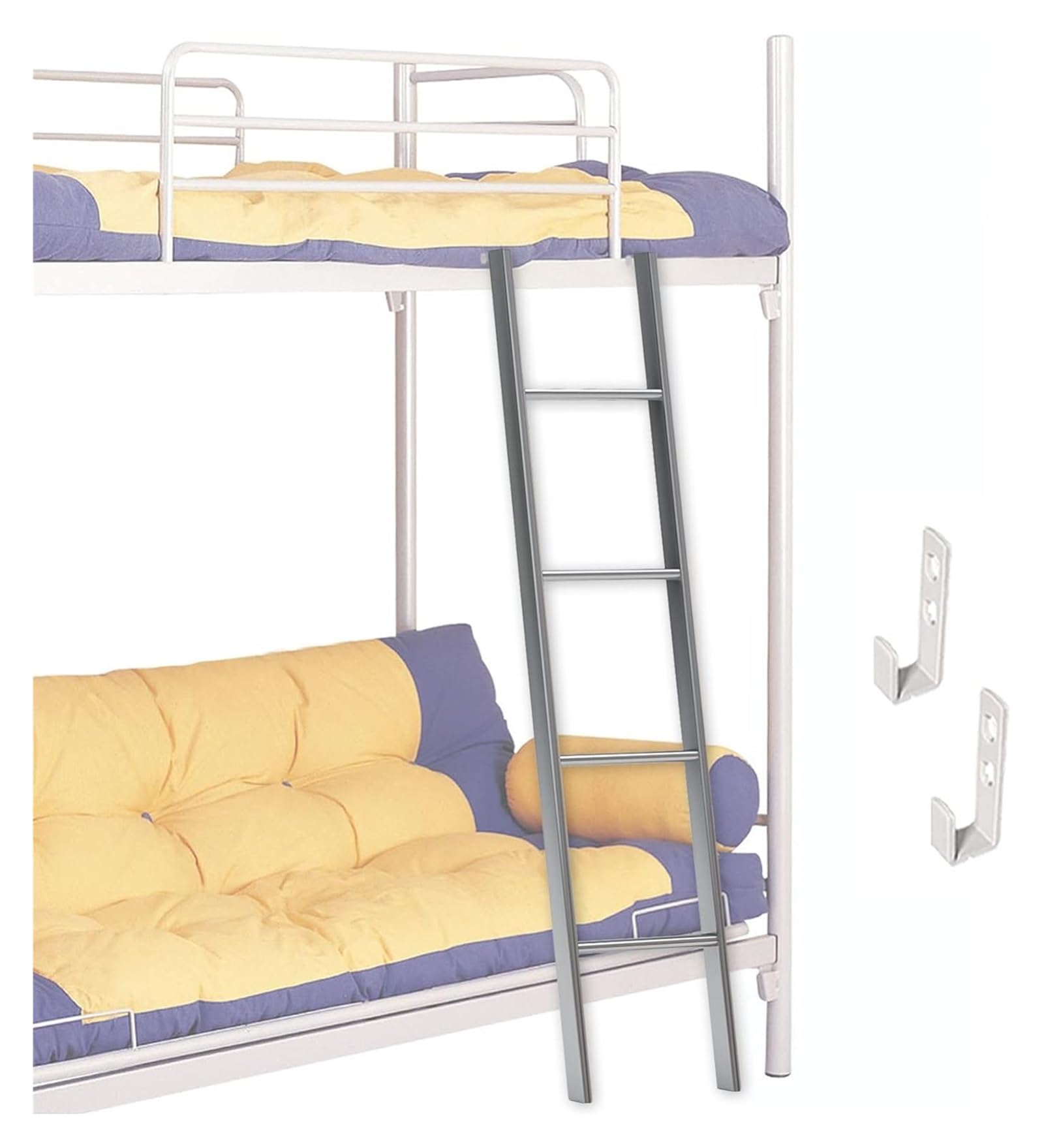 Escalera para litera de RV en metal con ganchos estables para suelo, 1,7 m