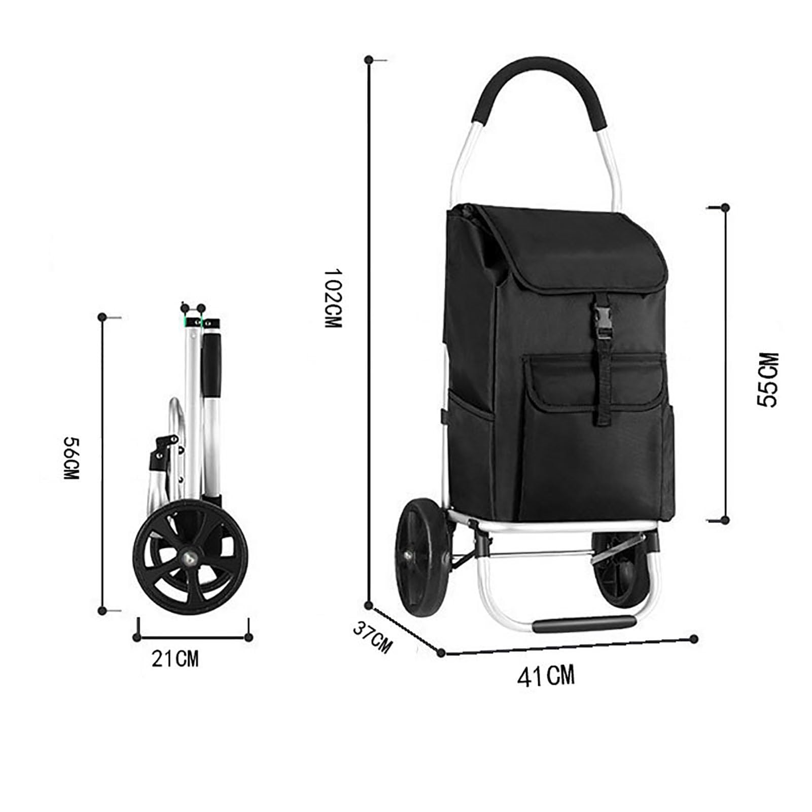 Carrello della Spesa Pieghevole, per Spese Bucato Campeggio e Altro Carrello Portatile Salvaspazio per Casa Supermercato e attività all'Aperto,Blu