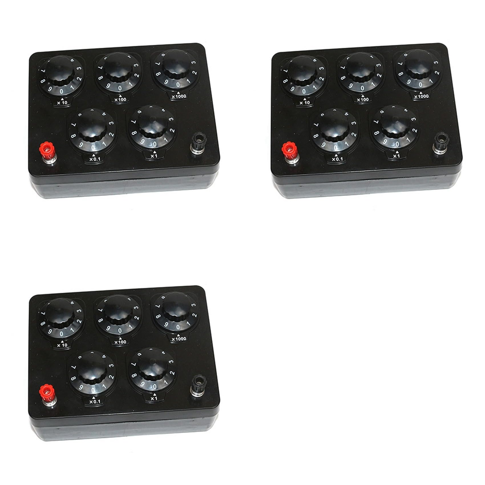 3X Black Resistance Box Variable Decade Resistor Resistance Box 0-9999.9 Ohm Physical