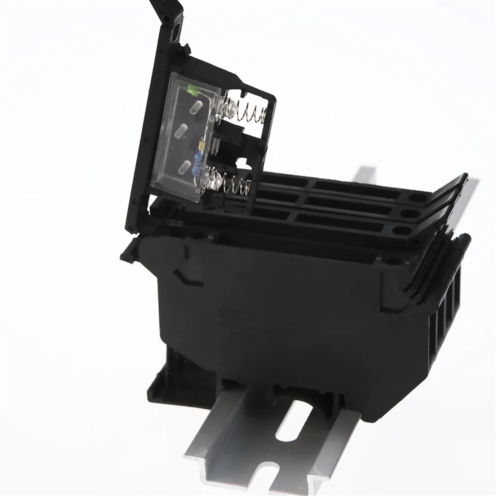 50 pièces UK-5-HESI bornier sur Rail Din connecteur noir vis fusible bornier connecteur vis porte-fusible conducteur 24V220V(220V LED light,Without fuse)