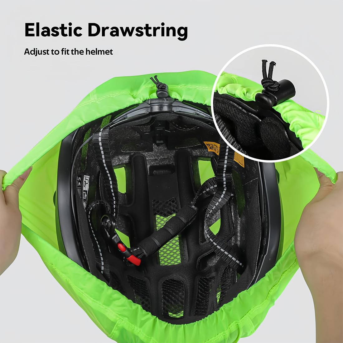 suchkawe 2 confezioni di copertura per casco da bici, impermeabile, ad alta visibilità, riflettente per casco da bicicletta, copertura antipioggia con striscia riflettente