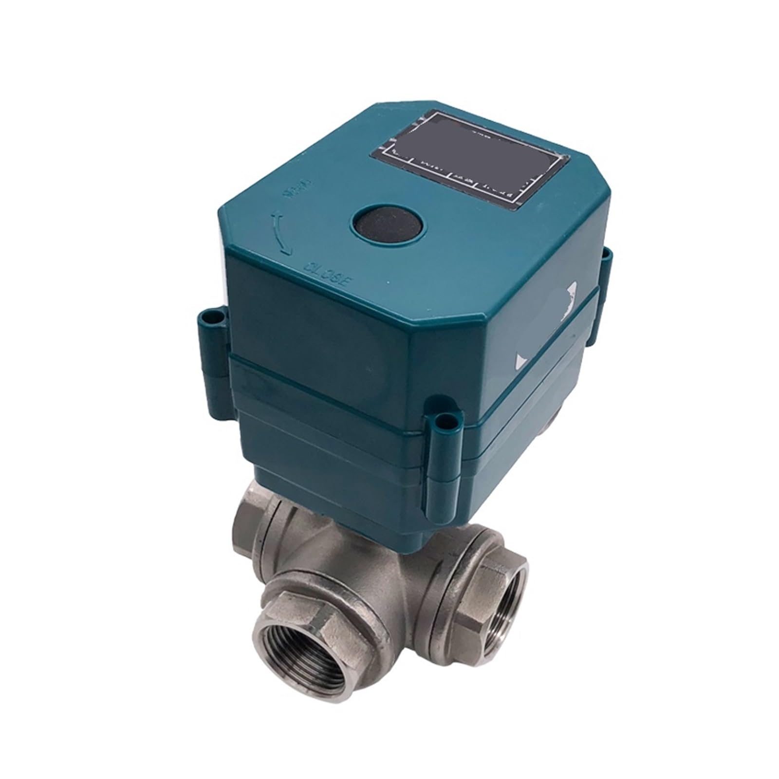 MXXDMOPD DN15 Electric Ball Valve Stainless Steel tee Full-bore high Torque 2/3 line Actuator AC220V DC24V DC12V(L Type-dc24v-cr02)