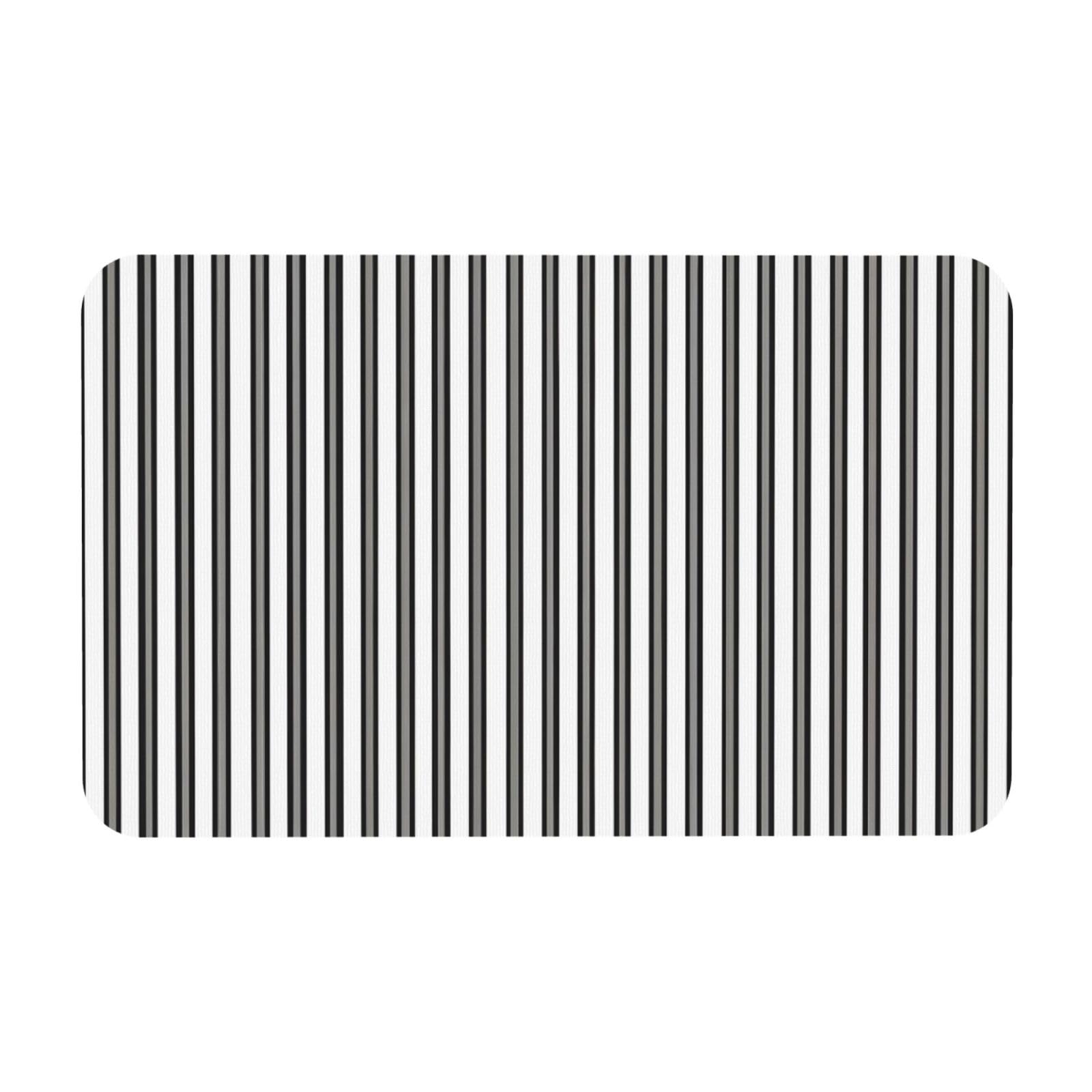 Tapis de bain rectangulaire 50x80 cm absorbant tapis de douche antidérapant style moderne rayé