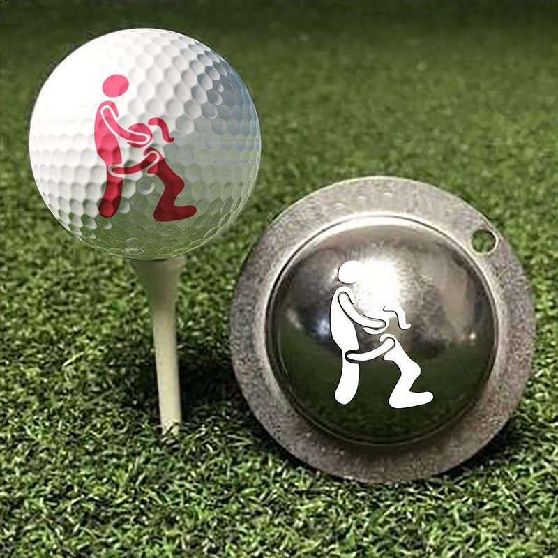Labstandard Golf Ball Marker Stamp Stencil Custom Tool for Men Adult Humor Personalized Funny Adult Golf Ball Marker Stamper Alignment Drawing Tool (D)