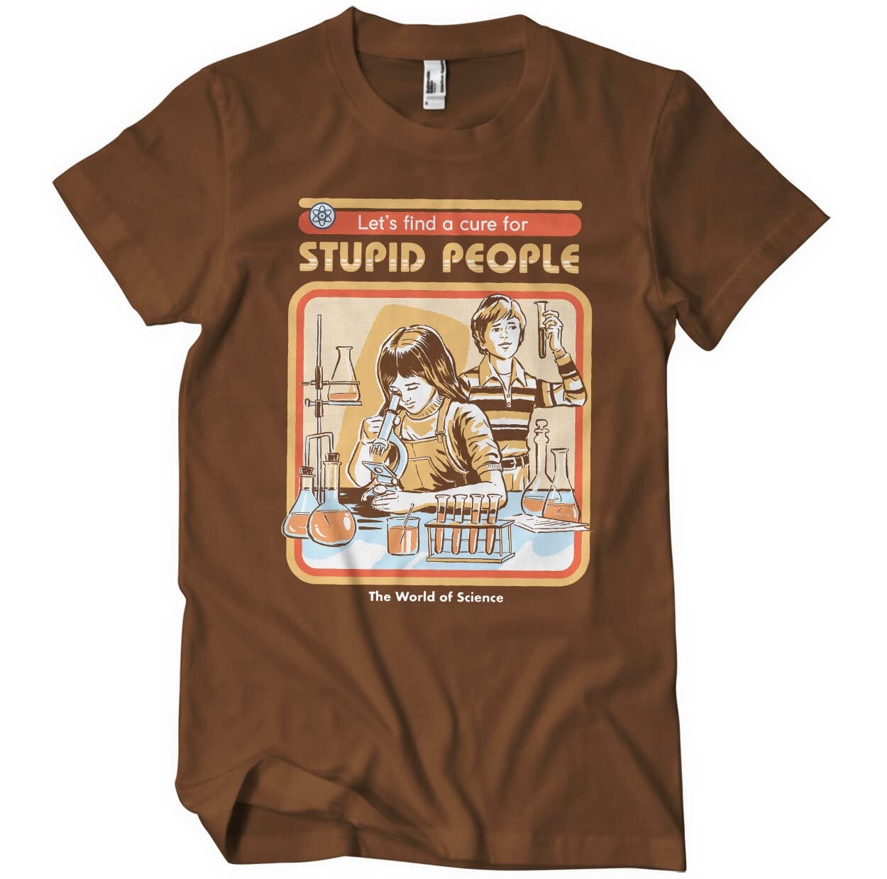 Steven Rhodes Men's Brown Officially Licensed Cure For Stupid People T-Shirt (Brown), Medium
