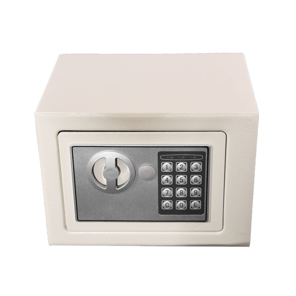 4.6L Small Value Digital Safe Electronic Home Safe Box,Lock Box, Cash Box, Security Box Solid Steel for Office or Home Use - White