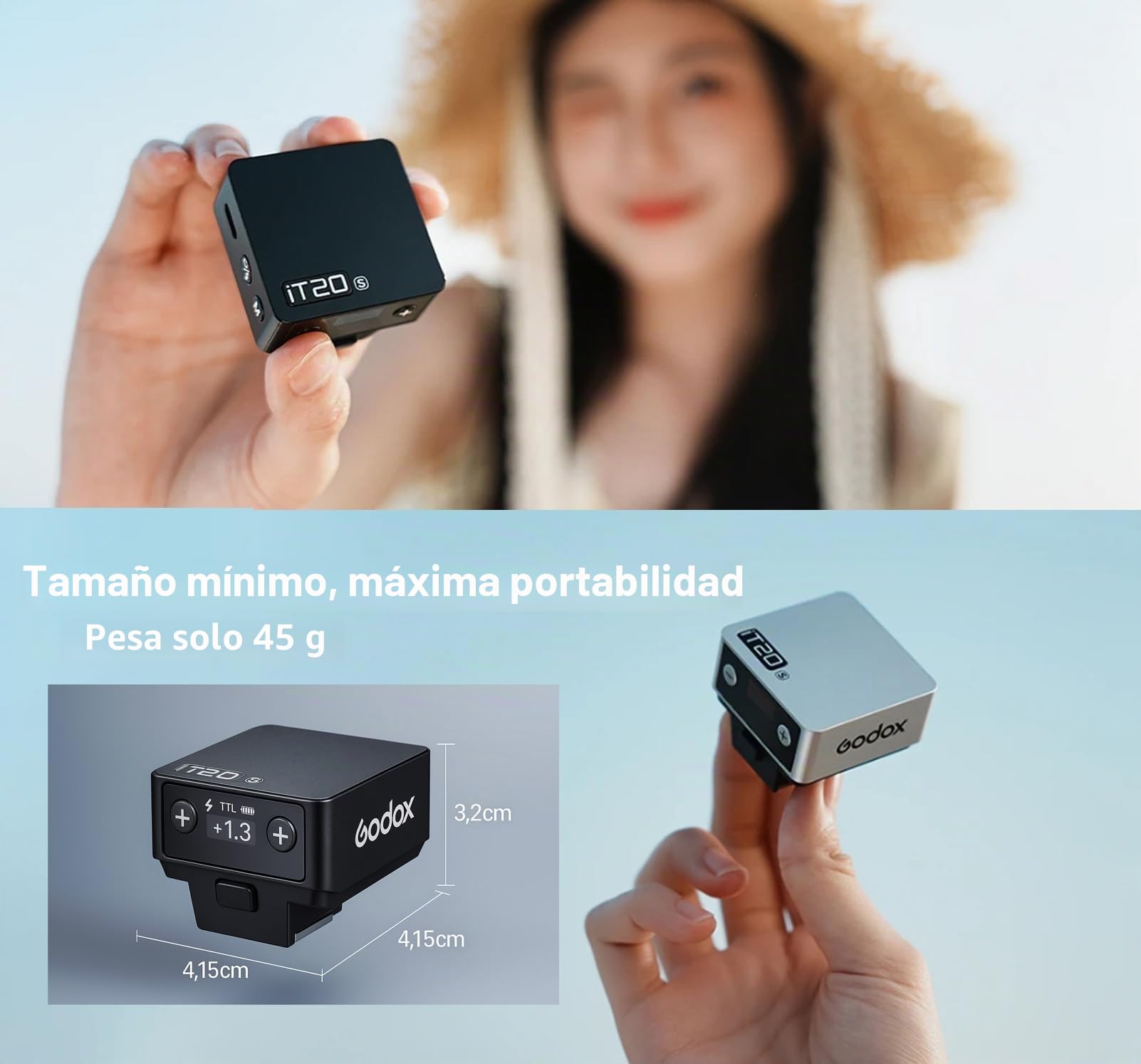 GODOX IT20 S Flash de Cámara, IT20S TTL Mini Flash, Compatible con Sony Alpha A9 III a7III a7CII a7IV a7C a7RV a7 a7SIII a6700 a6400 a6600 ZV-E10 II ZV1 a61000 (Negro)