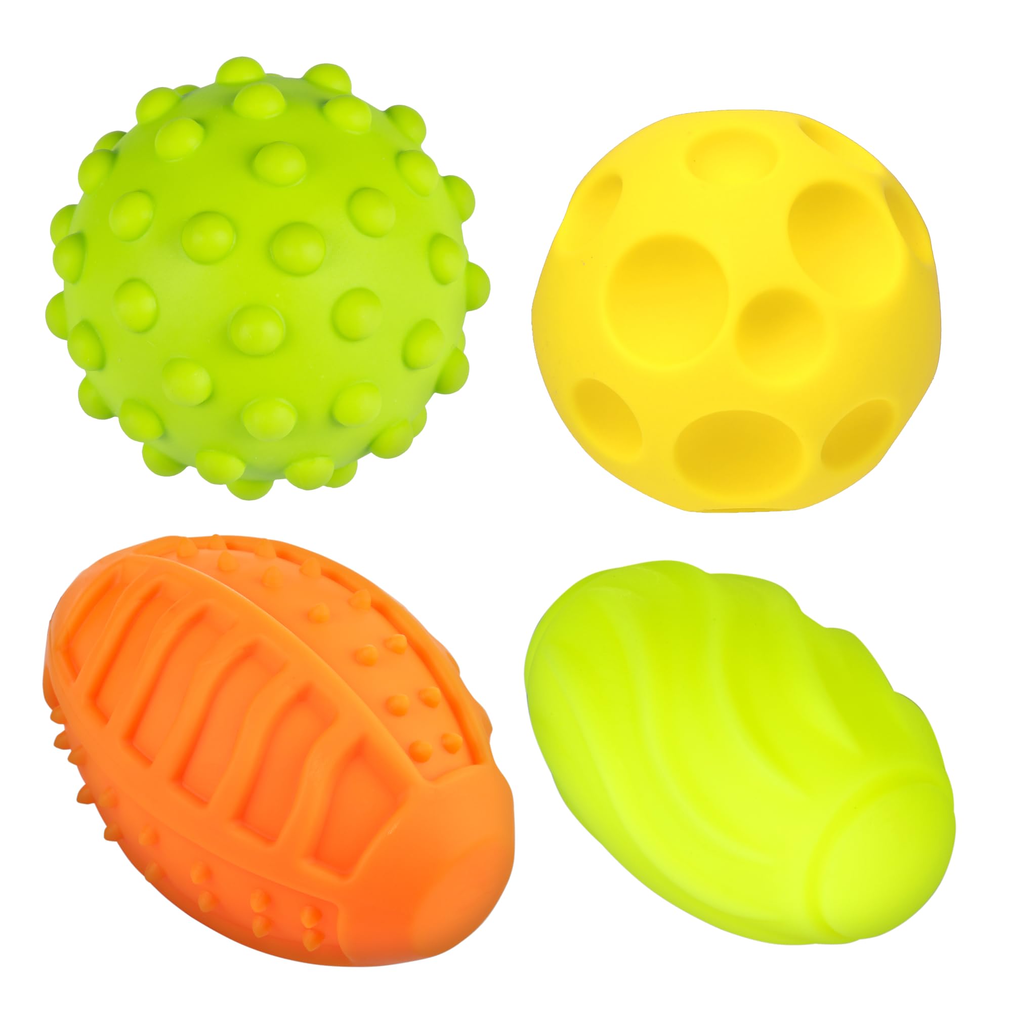 FANCY 4-Piece Dog Ball Set – Ideal for Small and Medium Breeds, Small Dog Balls and Outdoor Toy
