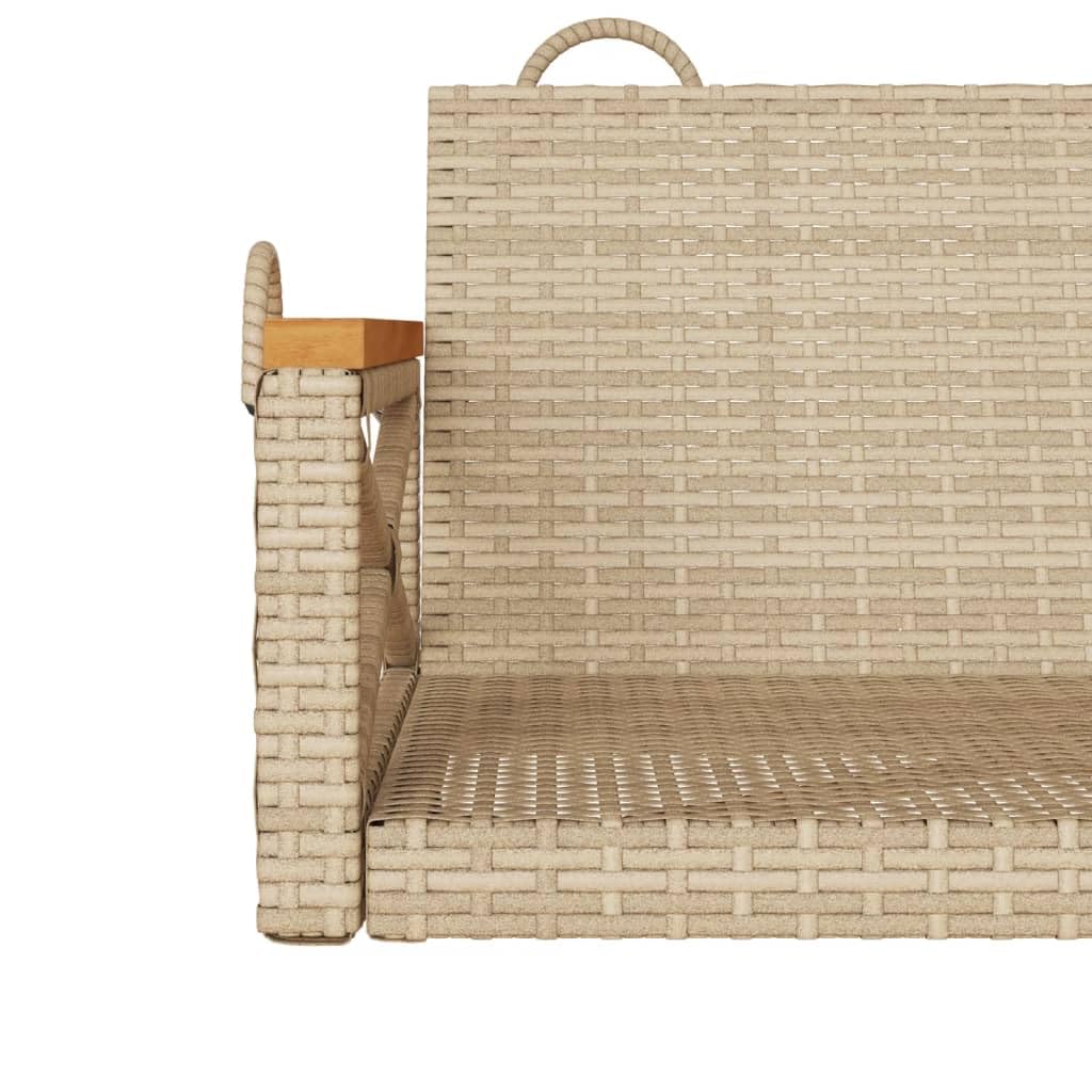 ZEYUAN Banco Columpio de ratán sintético Beige 63x62x40 cm, Columpio Jardin Exterior, Balancin Jardin Exterior, Muebles Jardin Exterior, Balancin Balcon - 368172