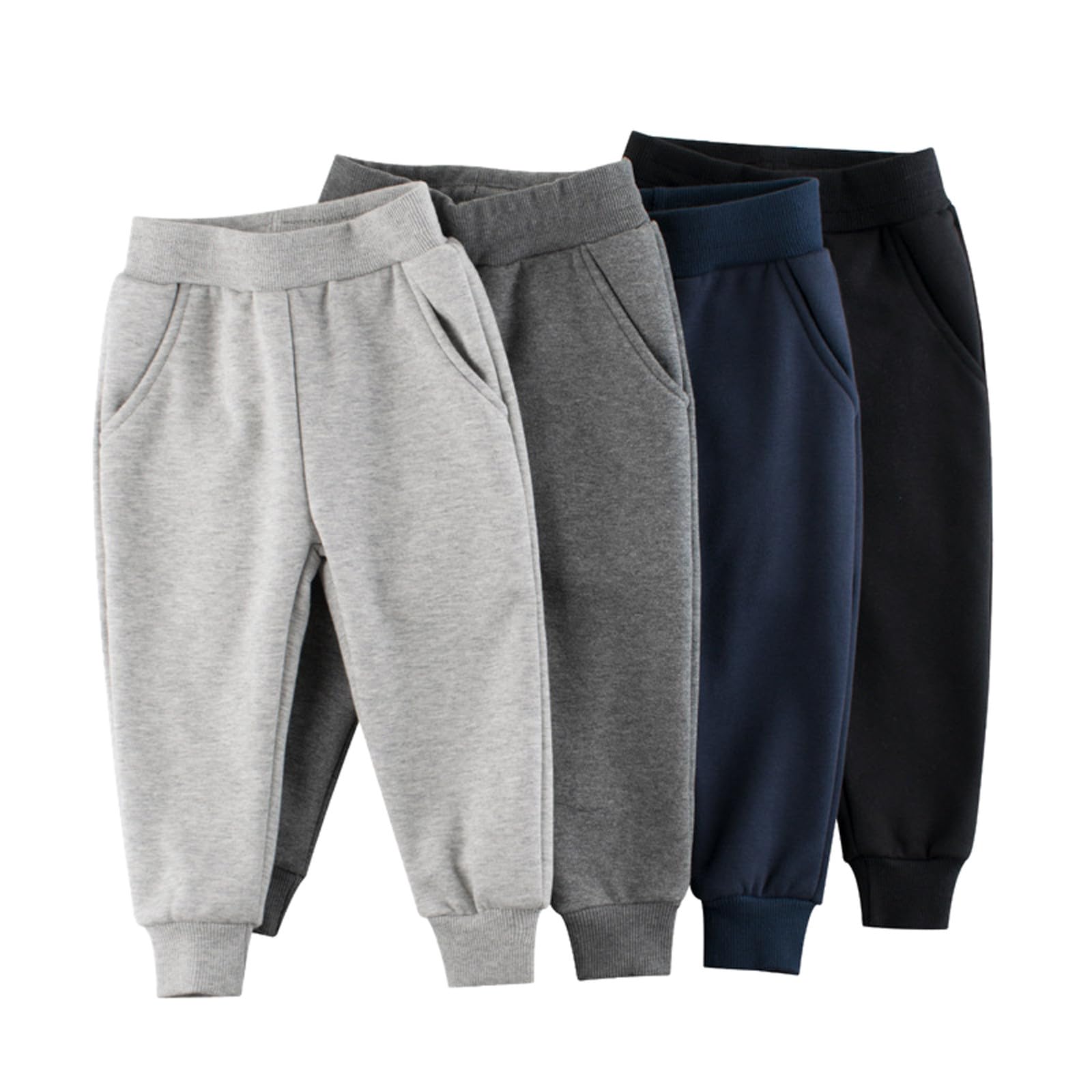 Pantalones Térmicos Polar Niños Deportivos Casuales Invierno Sólido Confortable Ajuste Actividades Exteriores