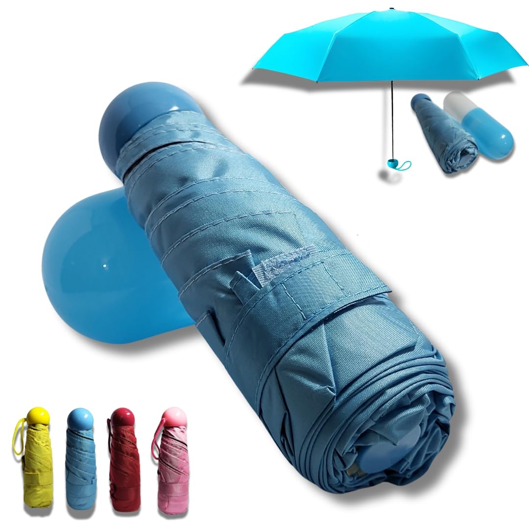 urban nest Foldable Compact Umbrella UV with Sunblock and SPF Small and mini Fashionable Capsule Design with Capsule cover 5 Fold Compact Pocket Portable & Lightweight-picture-33