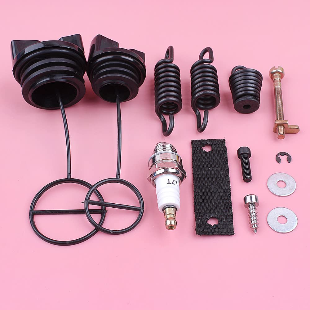Juego de resortes de choque AV for P 350 351, tapa de tanque de combustible, ajustador de cadena, tensor, bujía, motosierra, repuesto de repuesto