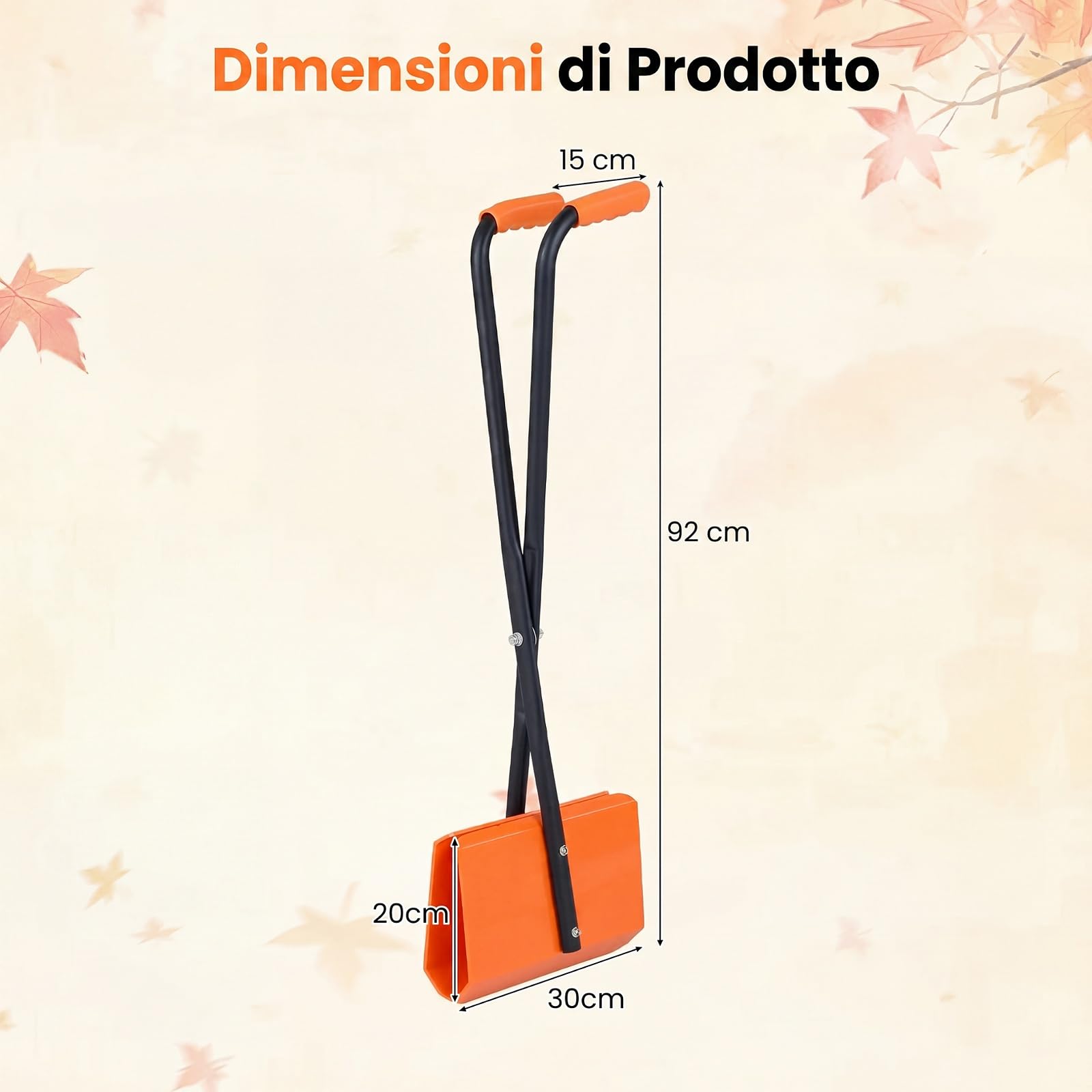 COSTWAY Pinza Raccogli Oggetti, Ampie Ganasce e Impugnatura Antiscivolo | Raccogli Foglie in ABS, Acciaio e TPR, Pinza Raccogli Rifiuti da Giardino, Prato e Vialetto, 30 x 15 x 92 cm