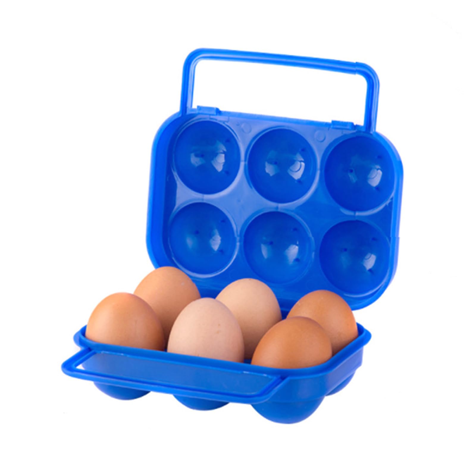 Brilliantday Blue Egg Holder Storage, 6 Girds Egg Storage Fridge, Plastic Egg Storage Container Box, Leakproof Shockproof Protection, Portable Egg Tray Carriage For Camping Picnic Kitchen Refrigerator Outdoor