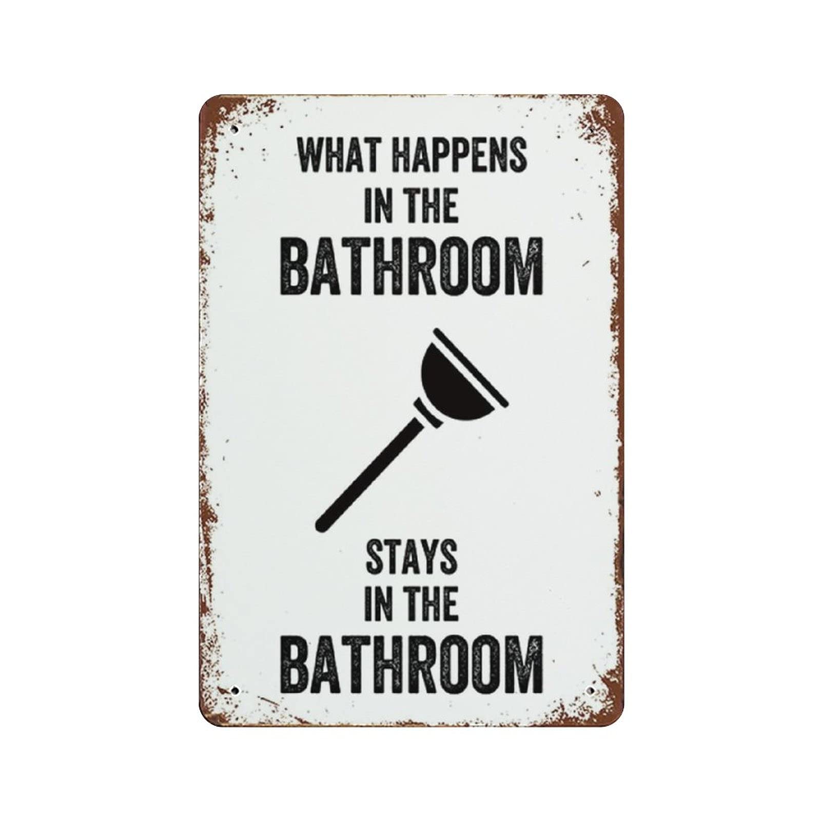 Metal Tin Sign What Happen in Bathroom Vintage Tin Poster Metal Sign Wall Decoration Country Kitchen Home Garage Decor 12"x8"