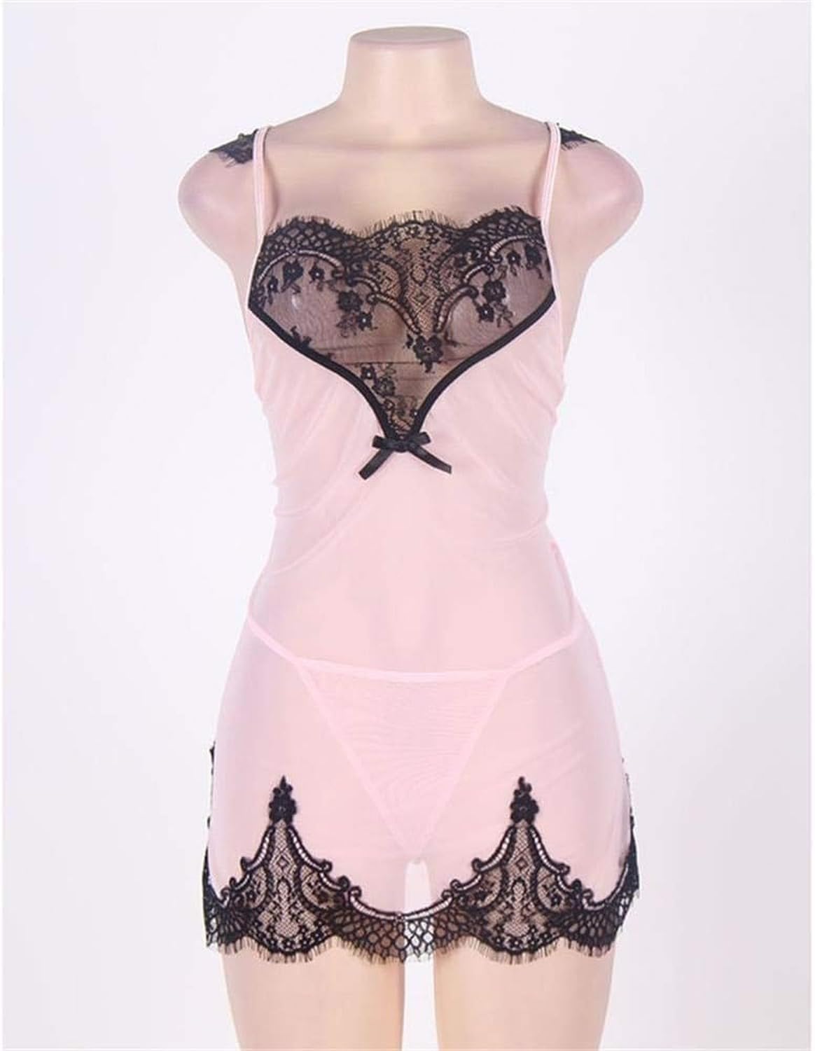 Lencería Sexy para Mujer con Tanga, Body de Encaje con Escote en V y Correas Cruzadas en la Espalda, Conjunto Erótico de Tentación para Noche Especial Talla C, D(5XL), D(5XL)