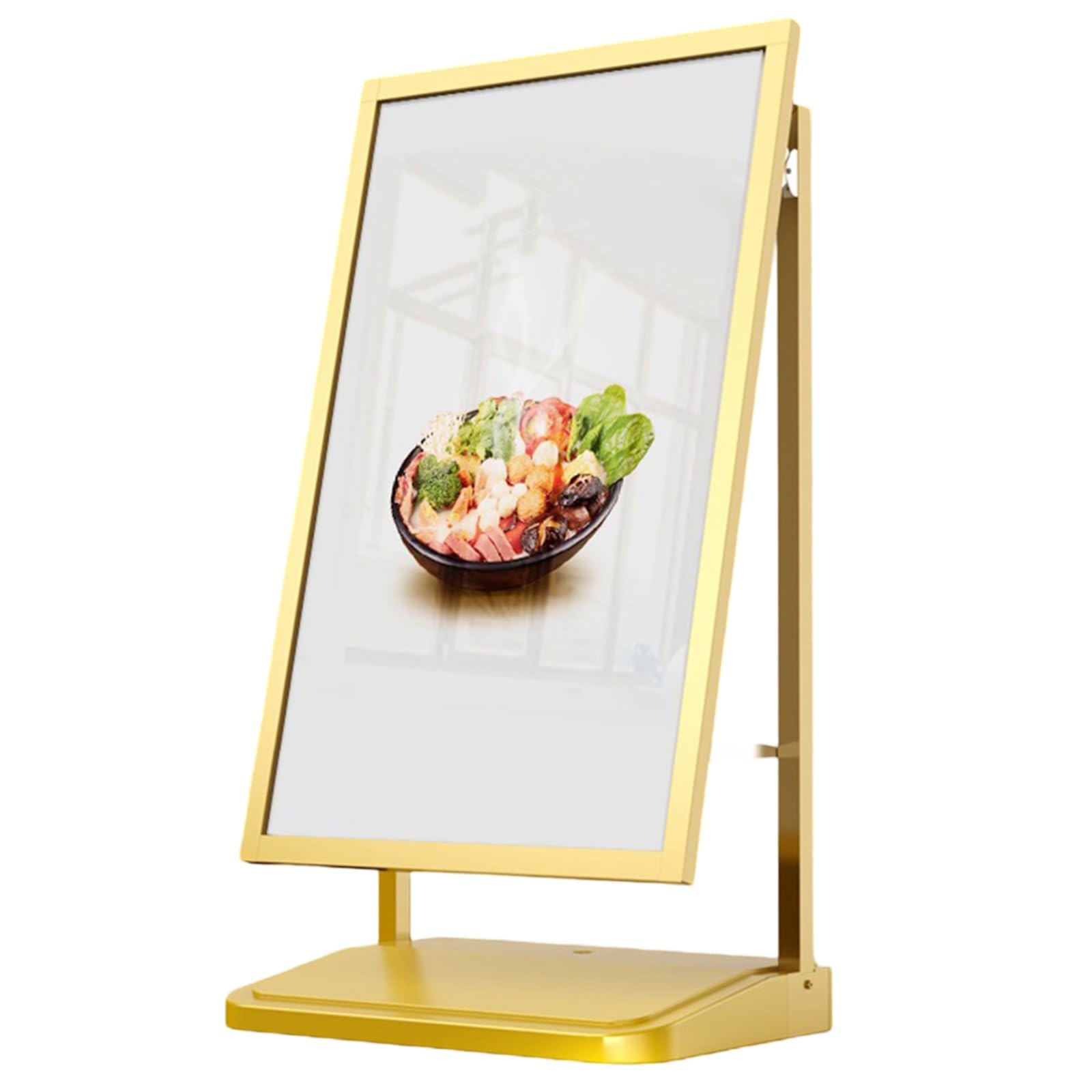 Soporte Carteles de Acera Exteriores, Resistente Al Viento, Con Ruedas for Carteles de 60 X 90 cm, Marco Aluminio Resistente, Base de Agua de Polietileno Duradera, for Carteles Tiendas Comerciales(Gol