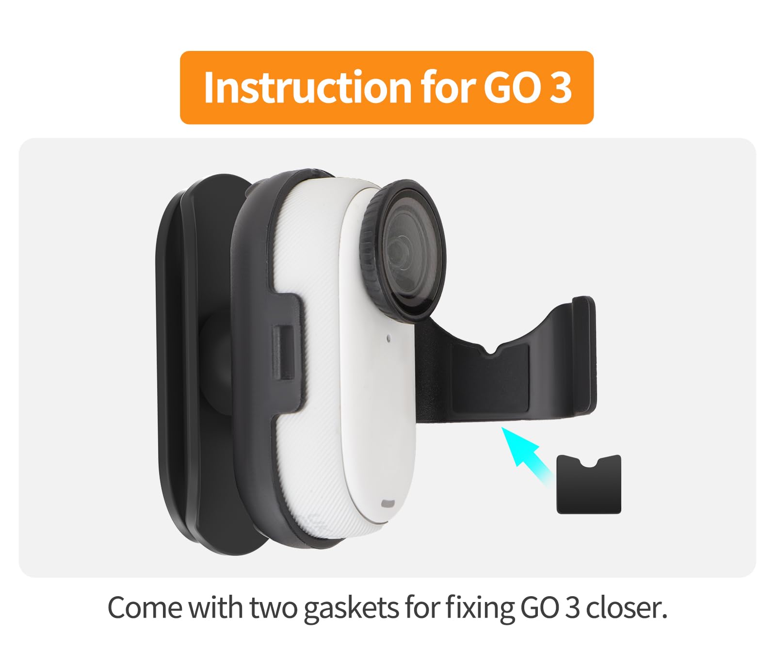 Soporte de clip para sombrero Insta360 Go 3S/Go 3 con dos cuñas de rotación de 360°, vista POV, fácil instalación para accesorio de cámara de acción