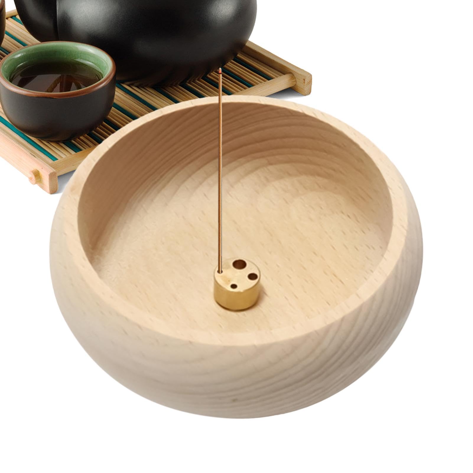 Circular Incense Holder - Incense Burner | Wooden Incense Holder | Circular Wooden Bowl for Sticks, Handmade Wood Ash Catcher, Incense Plate Decorat
