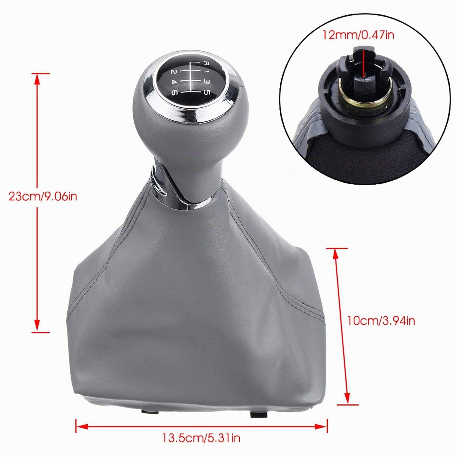 LZLWL Pomo de Palanca de Cambios de Acero Inoxidable Plateado para Audi A4 S4 B8 8K / A5 8T / Q5 8R S-Line 2007-2015 6 MT Coche de Velocidad de Cambio de Engranaje Perilla de Cuero de PU de Arranque