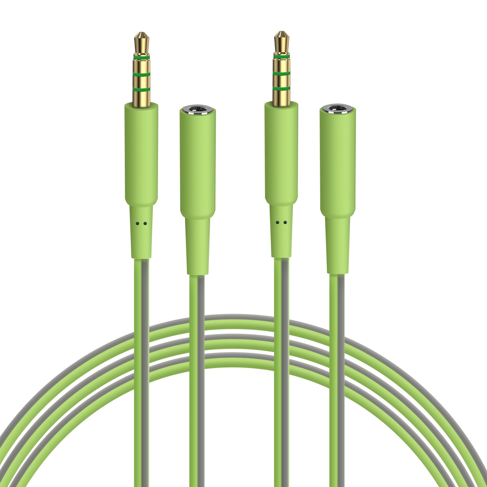 Geekria Extended Cord for Bose SoundSport SIE2, SIE2I, Sony MDR-AS20J, AS200, Sennheiser CX380, CX686, Skullcandy Method, Sport Headphones Replacement Extension Cable ( 2PCS Green-Gray )