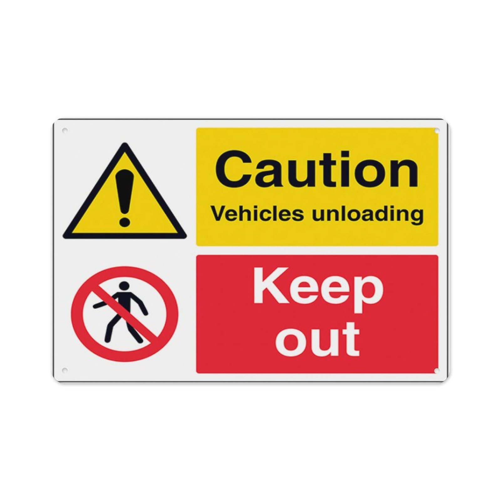 peiyeety Caution Vehicles Unloading, KeepAluminum Tin Warning Signs For Home Outdoor Garden 12X16 Inches