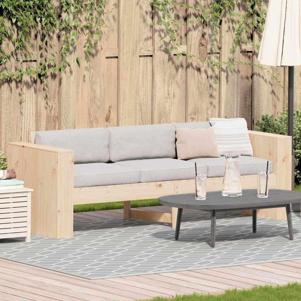 vidaXL Sofá de jardín Natural 185,5 x 60 x 62 cm Madera de Pino Macizo