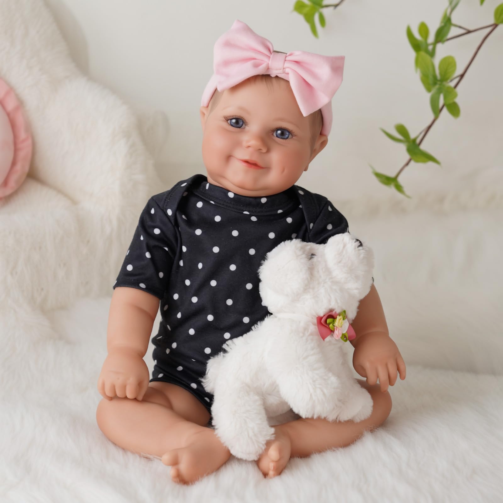 JIZHI Reborn Puppe Junge – 20 Zoll, Lebensecht & Mit Geschlossenen Augen, Inkl. Süßem Teddy-Outfit & Zubehör Für Kinder
