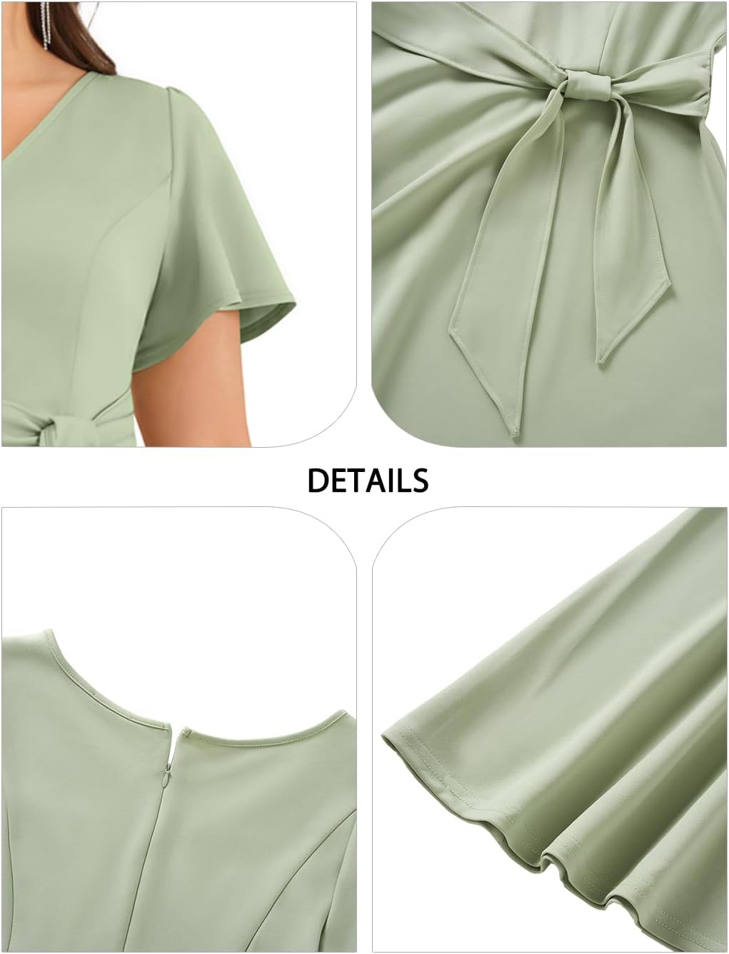 Plus Size Wedding Guest Dress - Cocktail Formal Fall Short Sleeve V Neck A-Line Midi Dresses for Women 2025