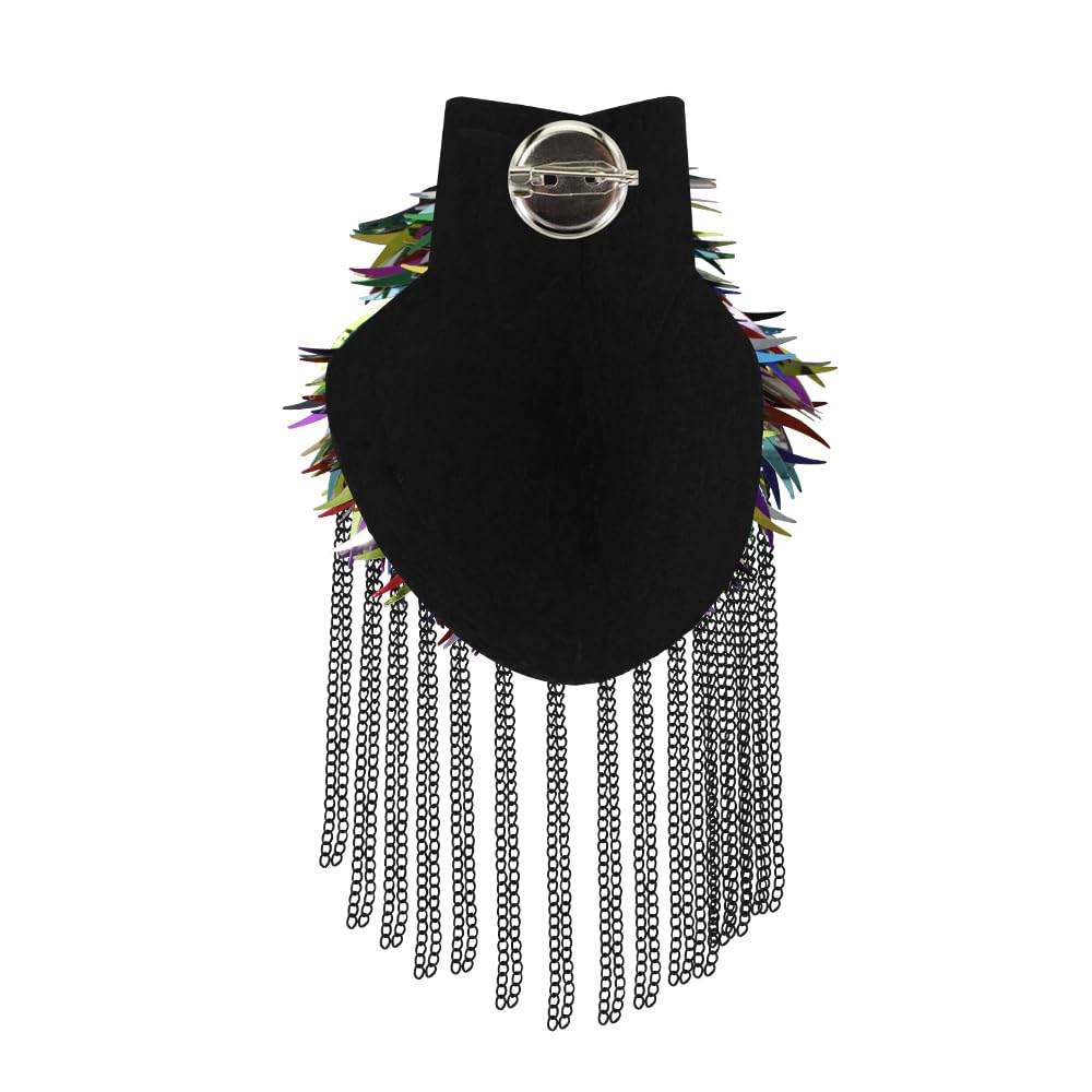 Lot De 2 Épaulettes Pailletées à Franges - Badges Épingles Pour Costume Scène, Blazer, Vêtements Fantaisie